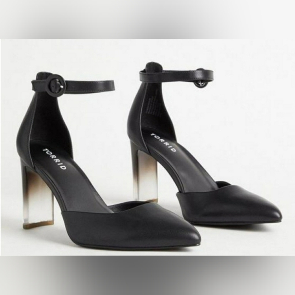Torrid Black Lucite Closed Toe Heel (WW) Size 9 Wide NWT